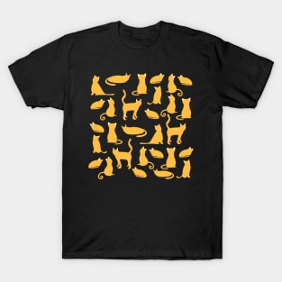 Yellow Cat Pattern T-Shirt